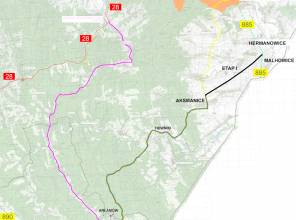 Projekt nowej drogi od Hermanowic/Malhowic do Aksmanic